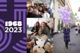 Collage med bilder från Solbergs 55-årsjubileum 2023
