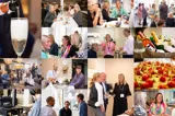 Collage med bilder från Solbergs inflyttningsfest på Vallgatan